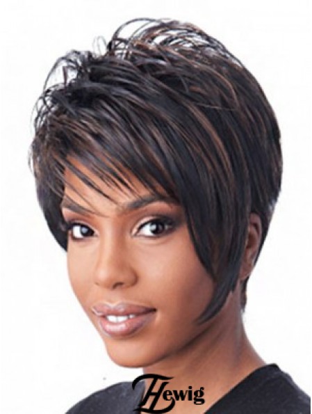 Cspless Black Short Straight Layered Afroamerikaner Frisuren