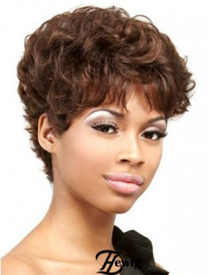 Cropped Auburn Curly Boycuts Praktische Afroamerikaner Perücken