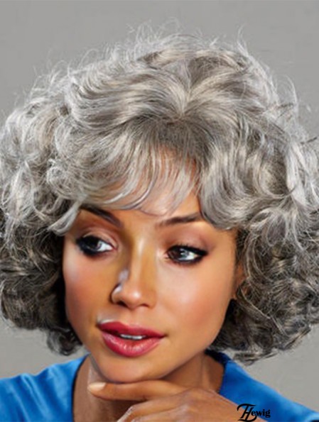 Kinnlänge Curly Grey Gute Afroamerikaner Perücken