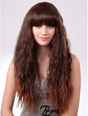 Long Ombre / 2 Tone Curly mit Pony Geeignete Afroamerikaner Perücken