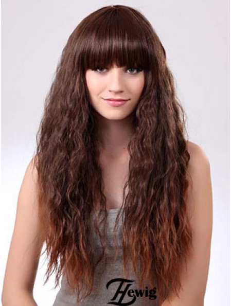 Long Ombre / 2 Tone Curly mit Pony Geeignete Afroamerikaner Perücken