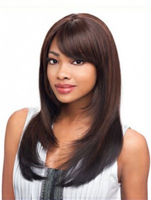 Lange Auburn Straight Layered Exquisite Afroamerikaner Perücken