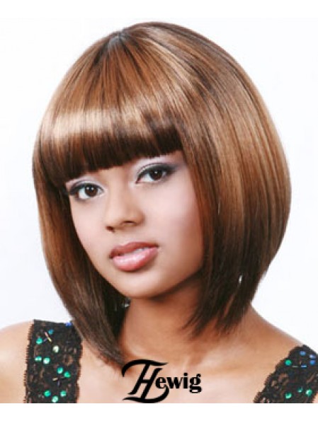 Kinn Länge Bobs Auburn Synthetic Straight Perücken für schwarze Frau