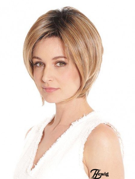 Blonde Designed Straight Short Synthetic Bob Perücken