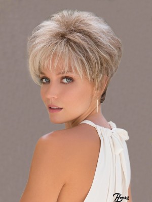 Boycuts Platinum Blonde Straight 3 inch Cropped Synthetic Wigs