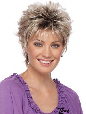 Boycuts Blonde Straight 3 inch Cropped Synthetic Wigs