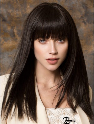 Beste synthetische Perücken mit Pony Monofilament Straight Style Black Farbe