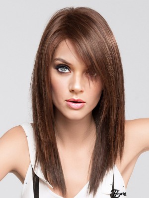 Brown 16  inchMit Pony Lange Trendy Monofilament Perücken
