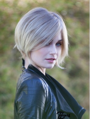 10  inchKinn Länge Blonde Straight Fashion Bob Perücken