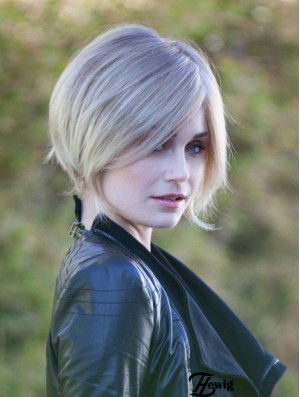 10  inchKinn Länge Blonde Straight Fashion Bob Perücken