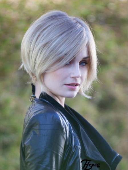 10  inchKinn Länge Blonde Straight Fashion Bob Perücken