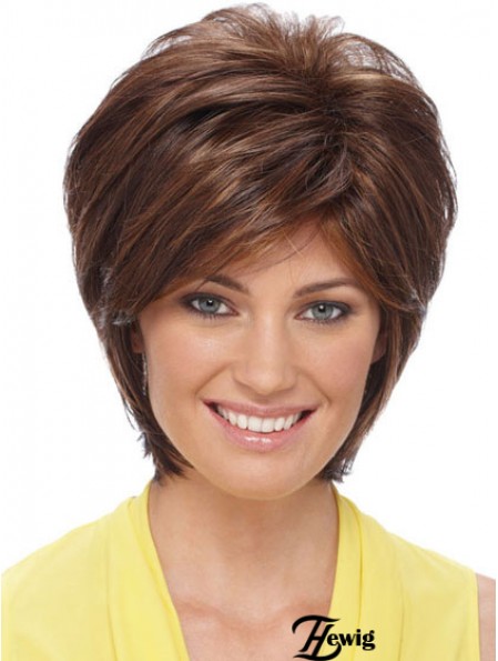 Schlanke synthetische Perücken Auburn Farbe Short Length Layered Style