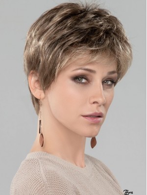 Blonde 4 Zoll Boycuts Cropped Discount Monofilament Perücken