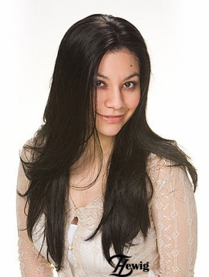Synthetic Hair Wigs With Capless Black Color Straight Style