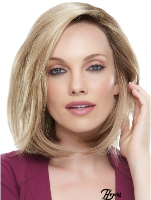 Schulterlange Straight Bobs Blonde Beste 100% handgebundene Perücken