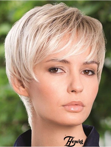 Synthetische Haarperücke Boycuts Straight Style Blonde Farbe Kurze Länge