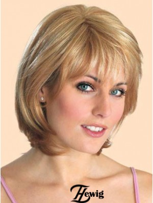 Günstige synthetische Spitze Front Perücken Straight Style Blonde Farbe Kinn Länge