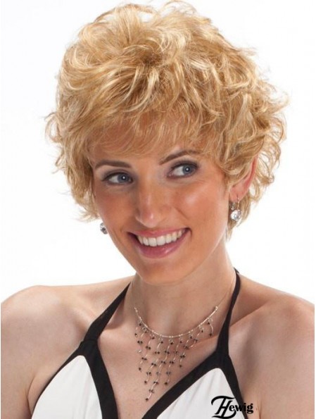 Capless Blonde 8 Zoll Cropped Boycuts Synthetische Perücken