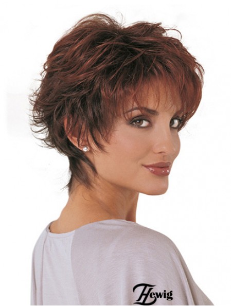 Synthetische Mode Perücken Classic Cut Short Length Auburn Farbe