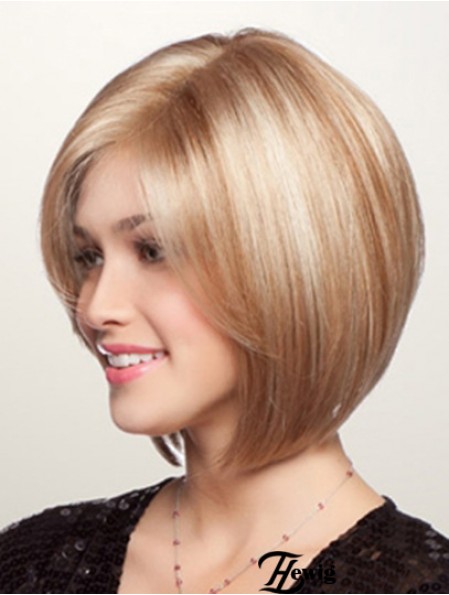 Kurze synthetische Spitze Perücken Bobs schneidet blonde Farbe