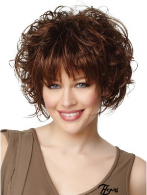 Kaufen Sie synthetisches Haar Kinnlänge Auburn Farbe Curly Style Bobs Cut