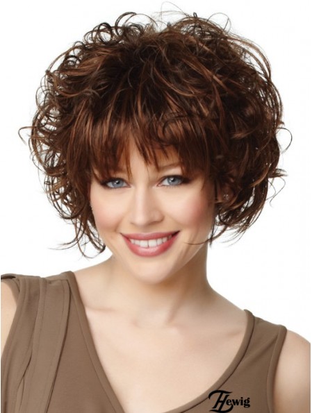 Kaufen Sie synthetisches Haar Kinnlänge Auburn Farbe Curly Style Bobs Cut