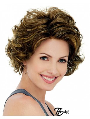 Lace Front Synthetic Perücken UK Kinn Länge Lace Front Curly Style