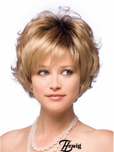 Synthetic Hair UK Mit Capless Short Length Blonde Farbe