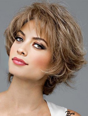 Günstige synthetische Haare UK Layered Cut Short Length Wavy Style