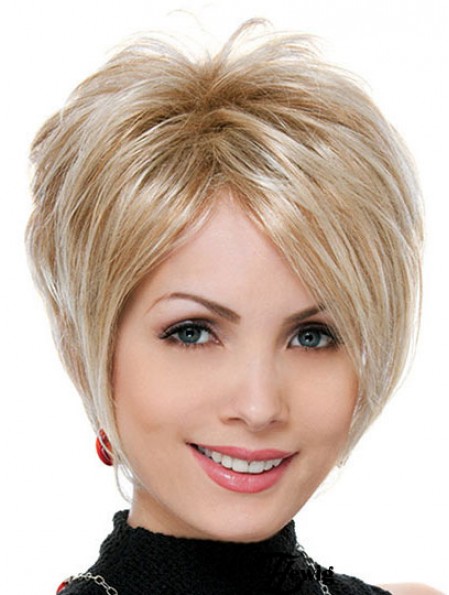 Großhandel synthetisches Haar UK Blonde Farbe Boycuts Straight Style