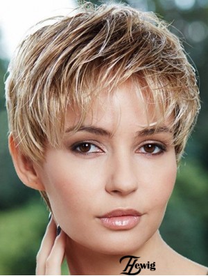 Günstigste 6 Zoll Straight Blonde Boycuts Short Perücken