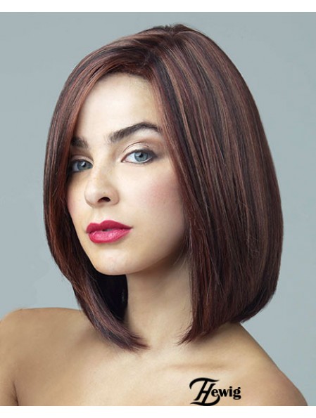 Perücken aus synthetischer Spitze vorne Auburn Color Straight Style Bobs Cut