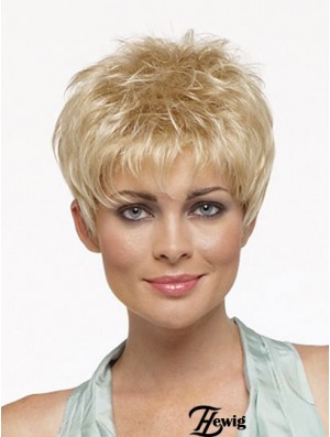 Cropped Boycuts Straight Blonde Online Synthetische Perücken