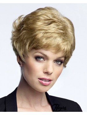 Ideal Blonde Cropped Curly Boycuts Lace Front Perücken