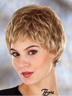 Moderne 4 Zoll wellige blonde Boycuts kurze Perücken