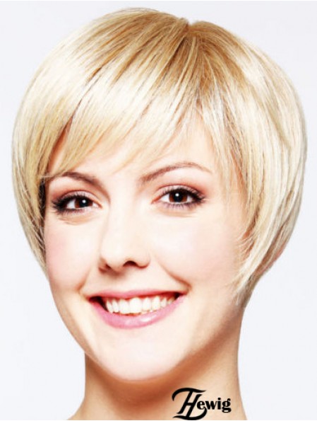 Frisuren 8 Zoll Straight Blonde Layered Short Perücken