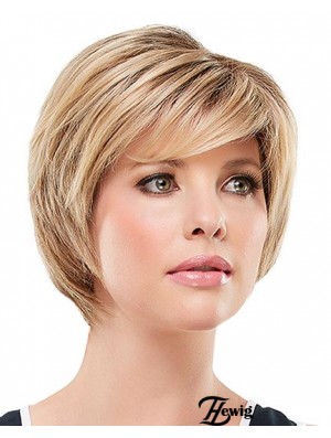 Erschwingliche Blonde Short Straight Layered Lace Front Perücken