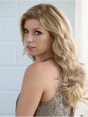 Wavy Without Bangs 18 inch Blonde Cheapest Synthetic Wigs