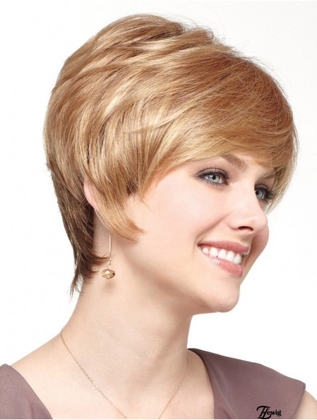 Boycuts Short Blonde Straight Hochwertige Petite Perücken