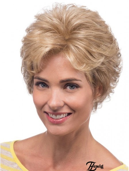 Erstaunliche blonde Kinnlänge geschichtete gewellte glueless Lace Front Perücken