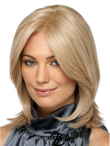 Schulterlange ohne Pony Straight Blonde Designed Synthetic Perücken