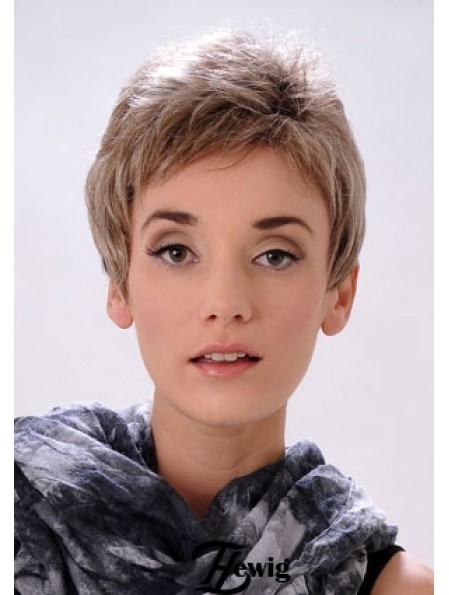 Cropped Boycuts Straight Blonde Wunderschöne synthetische Perücken