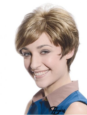 Soft Brown Short Boycuts Straight Glueless Lace Front Perücken