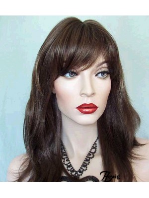 Gerade mit Pony Long Brown Trendy Lace Front Perücken