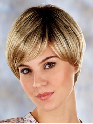 Sassy 7  inchStraight Blonde Layered Short Perücken