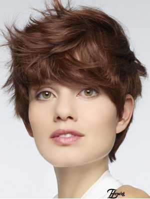 Langlebige 6  inchStraight Auburn Boycuts Short Perücken