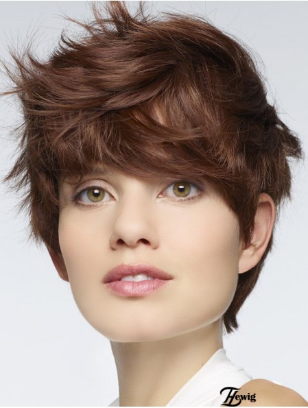 Langlebige 6  inchStraight Auburn Boycuts Short Perücken