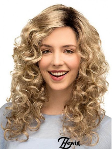 Curly Ideal 16  inchBlonde klassische lange Perücken