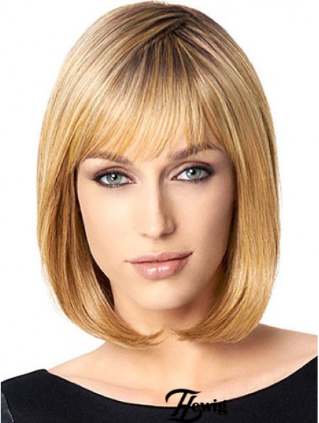 Bobs Blonde Straight Chin Länge 10  inchErschwingliche mittlere Perücken