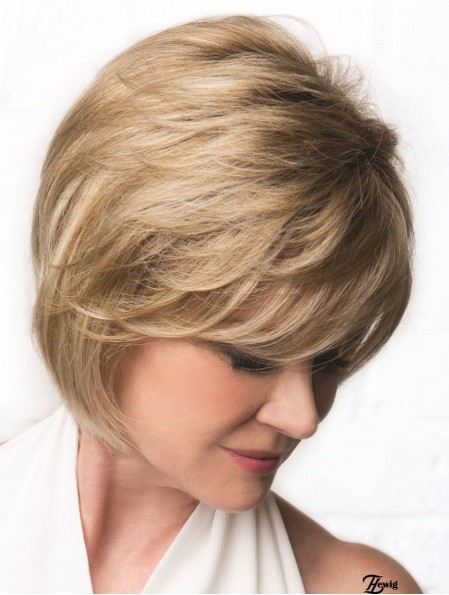 Monofilament Blonde 10 Zoll Wellige Bobs Krebs Perücken Für Frauen